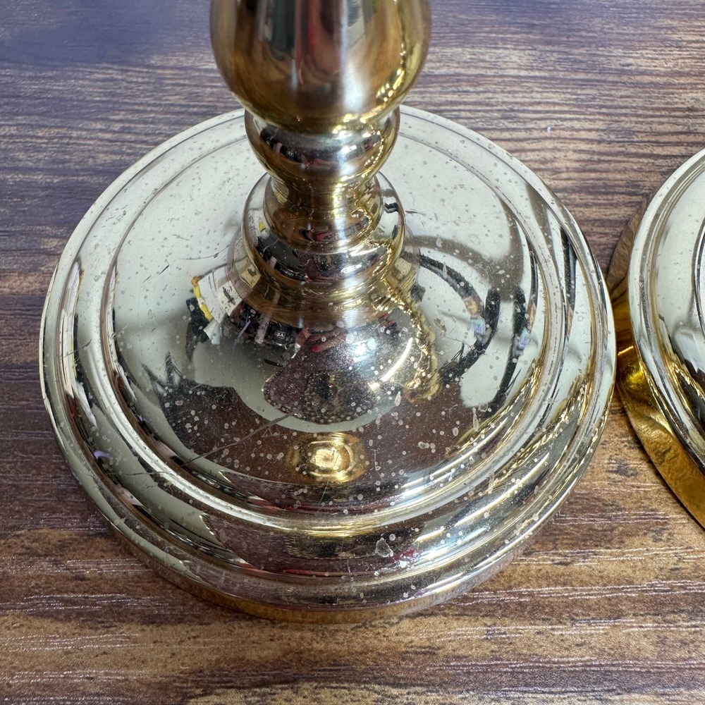 PartyLite Brass Taper Candlestick Holders Set of 2 Gold‎ Tone Vintage Style - Picture 4 of 8